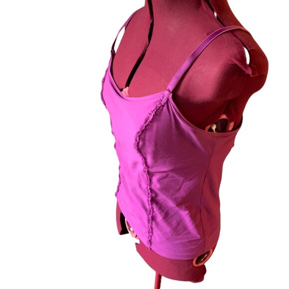 Tommy Hilfiger Magenta Cami Top – Adjustable Straps – Ruched Seams – Size L - Picture 4 of 9